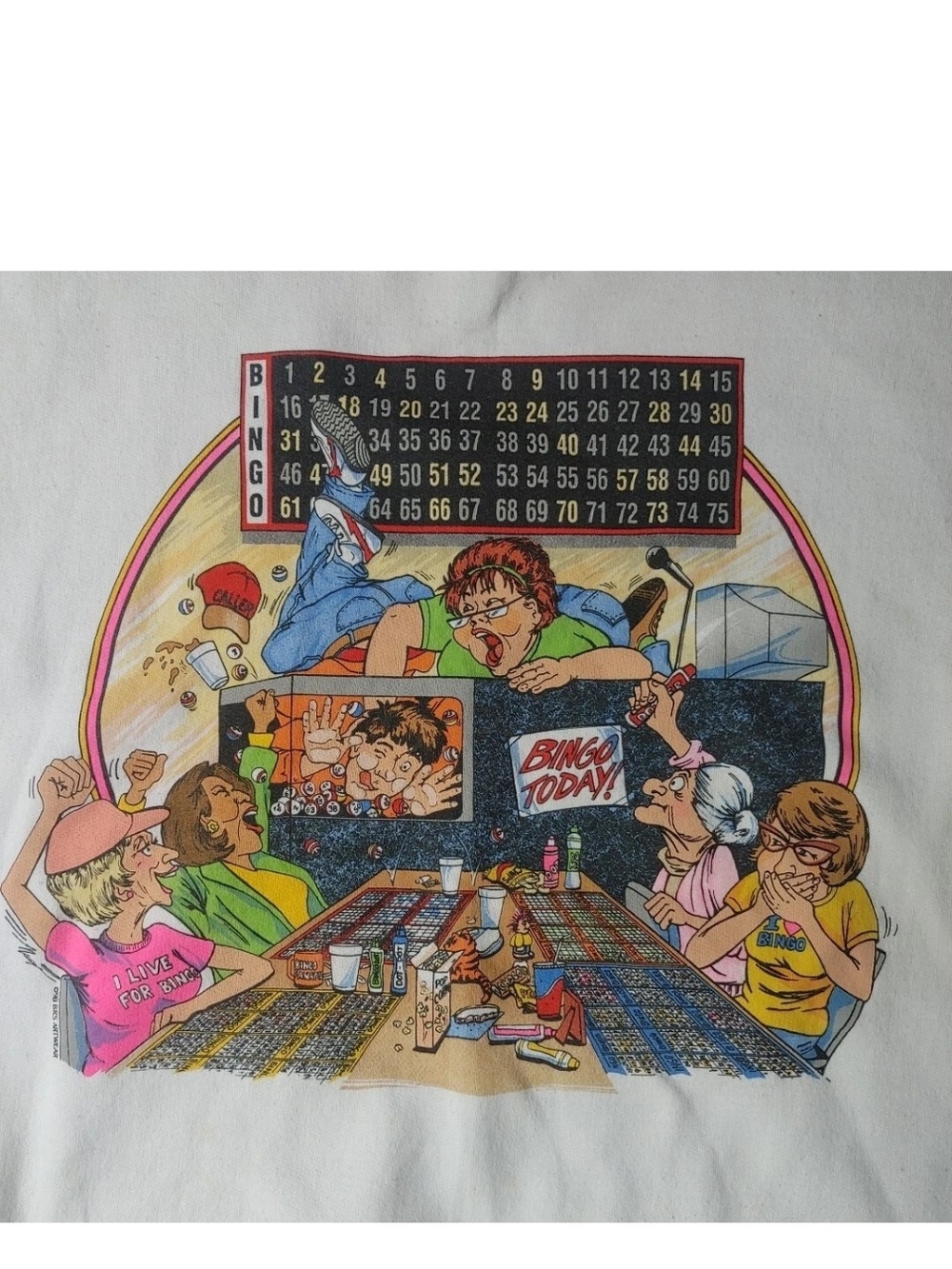 Vtg Bingo Game Sweatshirt Mens Extra Large Graphic Print Sweater 90s Crew Hanes